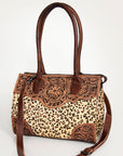 American Darling Duffel Hand Tooled Hair On Genuine Leather Women Bag Western Handbag Purse
