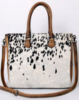 Hair On Leather Tote Bag Western Style Handbag
