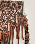 American Darling ADBG925 Messenger Hand Tooled Hair-On Genuine Leather Women Bag Western Handbag Purse