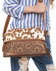 American Darling Cross Body I Hand Tooled Hair On Genuine Leather Women Bag Western Handbag Purse