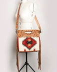 American Darling Clutch Hand Tooled Saddle Blanket Fabric Genuine Leather Western Women Bag Handbag Purse | Purses for Cute