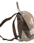 OHLAY KB318 Backpack Upcycled Canvas Genuine Leather women bag western handbag purse