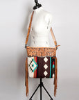 American Darling Signature Crossbody Hand Tooled Saddle Blanket Genuine Leather Women Bag Western Handbag Purse