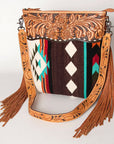 American Darling Signature Crossbody Hand Tooled Saddle Blanket Genuine Leather Women Bag Western Handbag Purse