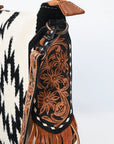 American Darling Hand Tooled Saddle Blanket Genuine Leather Women Bag Western Handbag Purse