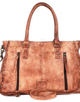 Never Mind Nmbgm125A Tote Vintage Handmade Genuine Cowhide Leather Women Bag Western Handbag Purse