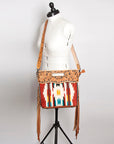 American Darling Clutch Hand Tooled Saddle Blanket Fabric Genuine Leather Western Women Bag Handbag Purse | Purses for Cute