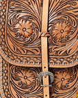 Hilason Floral Western Horse Leather Saddle Bag Heavyduty Traditional Trail Ride