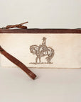 American Darling Wristlet Genuine Leather Women Bag W. Handbag Purse –
