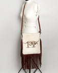 American Darling ADBGS192AG Messenger Hair-On Genuine Leather Women Bag Western Handbag Purse