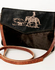 American Darling ADBGS178AA Envelope Hair-On Genuine Leather Women Bag Western Handbag Purse