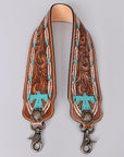 American Darling ADSTF166 Hand Tooled Genuine Leather Crossbody Handle Strap For Bags