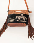 American Darling Clutch Hand Tooled Hair on Genuine Leather Western Women Bag Handbag Purse | Purses for Cute