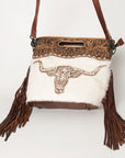 American Darling Clutch Hand Tooled Hair on Genuine Leather Western Women Bag Handbag Purse | Purses for Cute