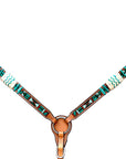 Western Horse Breast Collar With Braided Rawhide Detailing Tan Leather