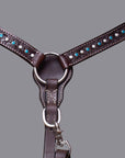BAR H EQUINE Western Horse Genuine Leather Tack Set Dark Brown