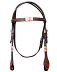 BAR H EQUINE Western Horse Genuine Leather Tack Set Dark Brown