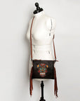American Darling Western Small Crossbody Bag – Genuine Hair-On Cowhide Leather with Fringes, Adjustable Strap, Handcrafted in Texas