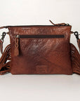 American Darling Western Small Crossbody Bag – Genuine Hair-On Cowhide Leather with Fringes, Adjustable Strap, Handcrafted in Texas