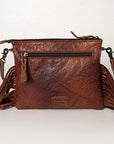American Darling Western Small Crossbody Bag – Genuine Hair-On Cowhide Leather with Fringes, Adjustable Strap, Handcrafted in Texas