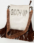 American Darling Messenger Hand Tooled Hair On Genuine Leather Western Women Bag Handbag Purse | Cute