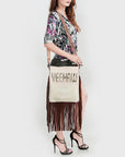 American Darling Messenger Hand Tooled Hair On Genuine Leather Western Women Bag Handbag Purse | Cute