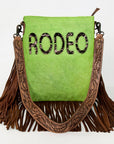 American Darling Messenger Hand Tooled Hair On Genuine Leather Western Women Bag Handbag Purse | Cute