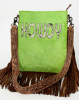 American Darling Messenger Hand Tooled Hair On Genuine Leather Western Women Bag Handbag Purse | Cute