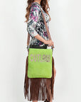 American Darling ADBGS192BC Messenger Hair-On Genuine Leather Women Bag Western Handbag Purse
