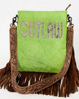 American Darling Messenger Hand Tooled Hair On Genuine Leather Western Women Bag Handbag Purse | Cute
