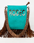 American Darling Messenger Hand Tooled Hair On Genuine Leather Western Women Bag Handbag Purse | Cute