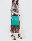 American Darling Messenger Hand Tooled Hair On Genuine Leather Western Women Bag Handbag Purse | Cute