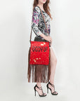 American Darling Messenger Hand Tooled Hair On Genuine Leather Western Women Bag Handbag Purse | Cute