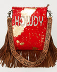 American Darling Messenger Hand Tooled Hair On Genuine Leather Western Women Bag Handbag Purse | Cute