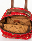 American Darling Hand Tooled Hair On Genuine Leather Women Bag Western Handbag Purse