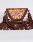 American Darling Clutch Hand Tooled Hair-On Genuine Leather Women Bag Western Handbag Purse