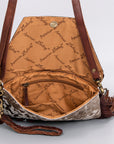 American Darling Clutch Hand Tooled Hair-On Genuine Leather Women Bag Western Handbag Purse