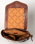 American Darling Backpack for Women, Hand Tooled Floral Leather, Hair-On Cowhide, Woven Saddle Blanket, Genuine Leather