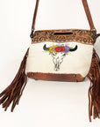American Darling Clutch Hand Tooled Hair on Genuine Leather Western Women Bag Handbag Purse | Purses for Cute
