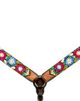 Bar H Equine Western Horse Floral Embroidery Design Genuine American Leather Tack Set