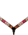 Bar H Equine Western Horse Floral Embroidery Design Genuine American Leather Tack Set