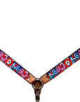 Bar H Equine Western Leather Horse Headstall & Breast Collar Brown