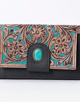 OHLAY WALLET Hand Tooled Genuine Leather women bag western handbag purse