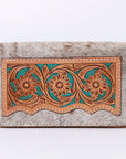 OHLAY WALLET Hand Tooled Hair-on Genuine Leather women bag western handbag purse