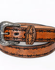 American Darling Beautifully Hand Tooled Brown Genuine Leather Belt Men and Women Western with Removable Buckle