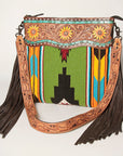 American Darling ADBGZ642A Signature Crossbody Hand Tooled Saddle Blanket Genuine Leather Women Bag Western Handbag Purse