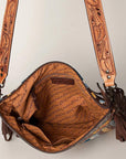 American Darling ADBGZ642B Signature Crossbody Hand Tooled Saddle Blanket Genuine Leather Women Bag Western Handbag Purse
