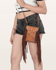 American Darling Hair On Genuine Leather Women Bag Western Handbag Purse