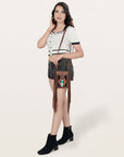 American Darling Hair On Genuine Leather Women Bag Western Handbag Purse