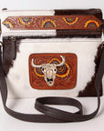 Ohlay Bags KBK114 Clutch Hand Tooled Hair-On Genuine Leather Women Bag Western Handbag Purse